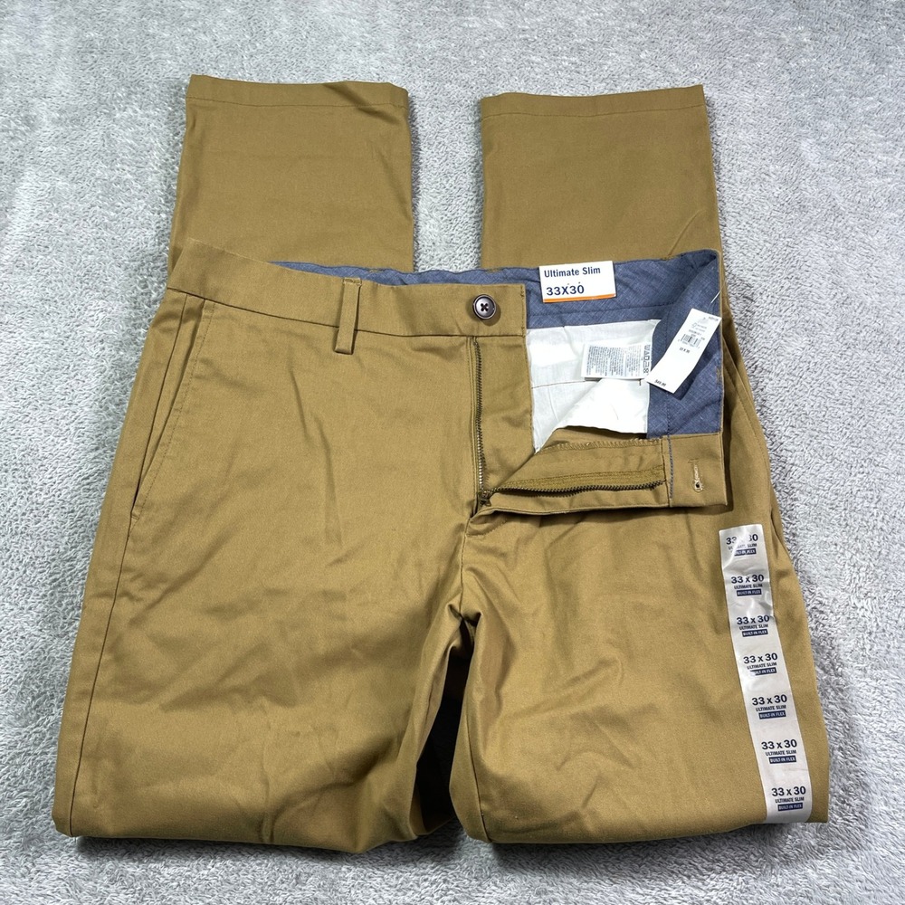 Nwt Old Navy Ultimate Slim Built-In‎ Flex Khaki Pants Mens 33x30 Career Work